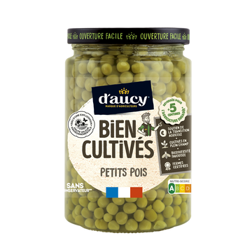 Petits pois D'AUCY - Bocal de 250g net égoutté