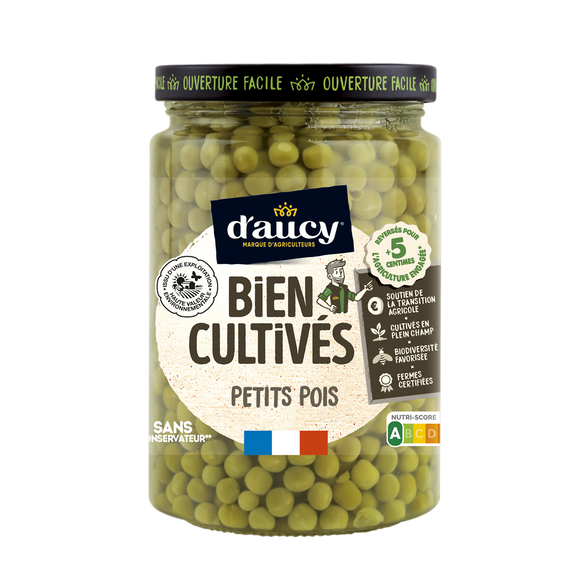 Petits pois D'AUCY - Bocal de 250g net égoutté
