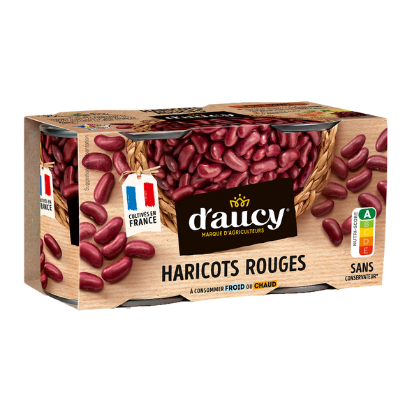 Haricots rouges D'AUCY boîte 2x125g 250g
