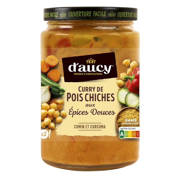 Curry de pois chiches aux épices douces D'AUCY 380g