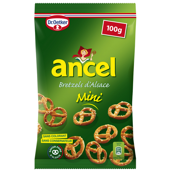 Biscuits apéritifs mini bretzels DR OETKER, sachet de 100g