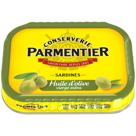 Sardines huile d'olive vierge extra PARMENTIER - 135g