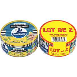 Thon mariné citron & thym PETIT NAVIRE, 2x110g