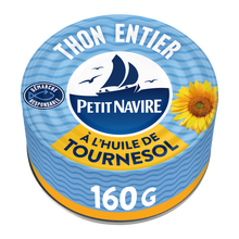 Thon Entier huile de tournesol PETIT NAVIRE - 160g