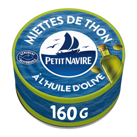 Miettes de Thon huile d'olive vierge extra PETIT NAVIRE - 160g
