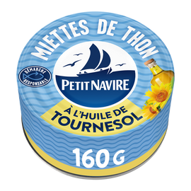 Miettes de Thon huile de tournesol PETIT NAVIRE - 160g