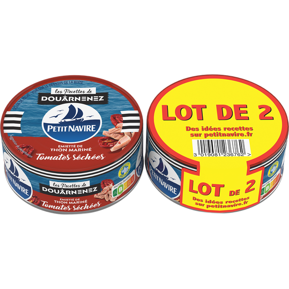 Thon mariné tomates séchées PETIT NAVIRE, 2x110g