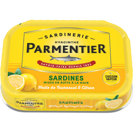 Sardine huile tournesol et citron PARMENTIER boîte 1/6 135g