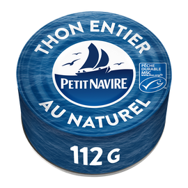 Thon Entier MSC au Naturel PETIT NAVIRE - 112g poids net égoutté