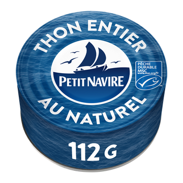 Thon Entier MSC au Naturel PETIT NAVIRE - 112g poids net égoutté