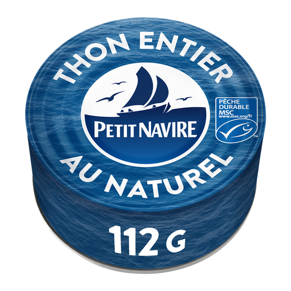 Thon Entier MSC au Naturel PETIT NAVIRE - 112g poids net égoutté