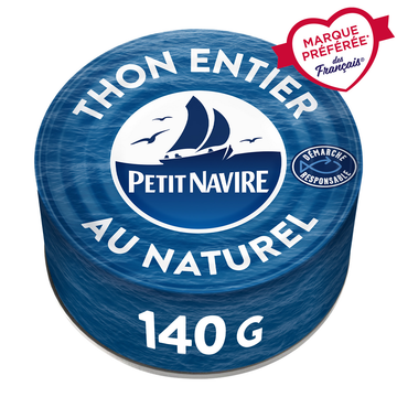 Thon au Naturel Démarche Responsable PETIT NAVIRE - 140g poids net égoutté