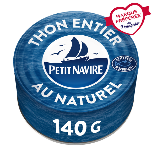 Thon au Naturel Démarche Responsable PETIT NAVIRE - 140g poids net égoutté