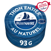 Thon albacore au naturel démarche responsable PETIT NAVIRE, boite de 93g poids net égoutté