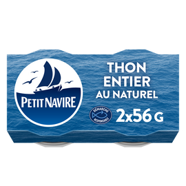 Thon albacore au naturel PETIT NAVIRE boîtes 112g poids net égoutté