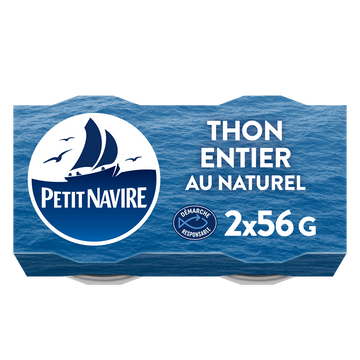 Thon albacore au naturel PETIT NAVIRE boîtes 112g poids net égoutté