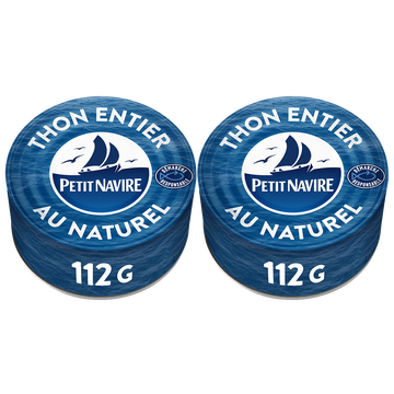 Thon au Naturel Démarche Responsable PETIT NAVIRE - 2x112g soit 124g poids net egoutté