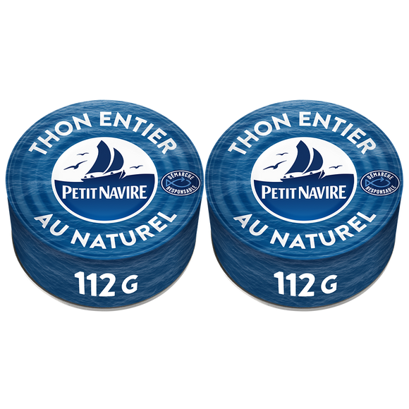 Thon au Naturel Démarche Responsable PETIT NAVIRE - 2x112g soit 124g poids net egoutté