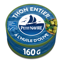 Thon Entier MSC huile d'olive vierge extra PETIT NAVIRE - 160g