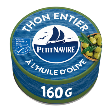 Thon Entier MSC huile d'olive vierge extra PETIT NAVIRE - 160g