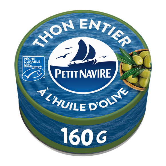 Thon Entier MSC huile d'olive vierge extra PETIT NAVIRE - 160g
