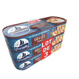 Filets de maquereaux Le grillé sans arôme ajouté PETIT NAVIRE, 3x1/4 330g