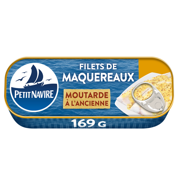 Filets de Maquereaux Moutarde à l'ancienne sans arôme ajouté PETIT NAVIRE - 169g