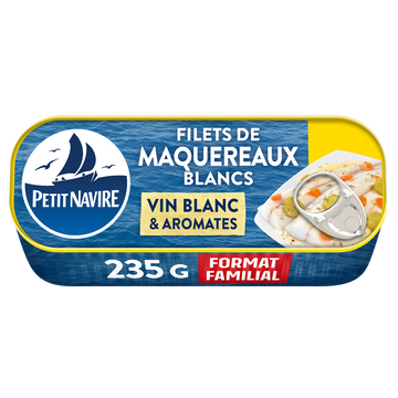 Filets de Maquereaux au Vin blanc & Aromates sans arôme ajouté PETIT NAVIRE 235g
