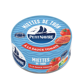 Miettes de thon à la sauce tomate démarche responsable PETIT NAVIRE 140g