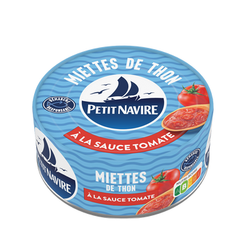 Miettes de thon à la sauce tomate démarche responsable PETIT NAVIRE 140g
