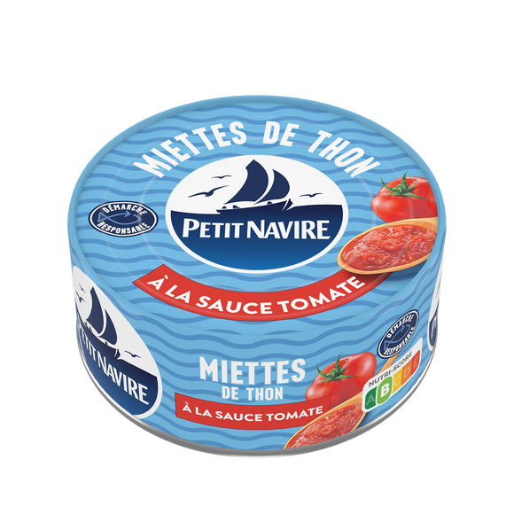 Miettes de thon à la sauce tomate démarche responsable PETIT NAVIRE 140g