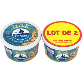 Rillettes de thon aux olives vertes PETIT NAVIRE - 2x125g