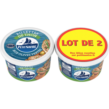 Rillettes de thon aux olives vertes PETIT NAVIRE - 2x125g