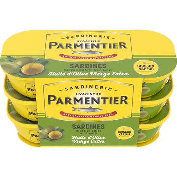 Sardines huile d'olive vierge extra PARMENTIER 3x55g "lot de 3 portions individuelles"