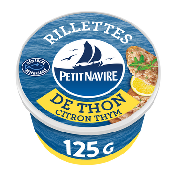 Rillettes de Thon citron thym Démarche Responsable PETIT NAVIRE 125g