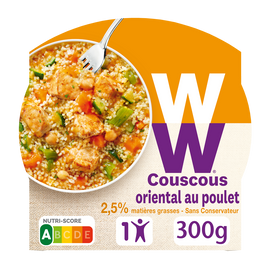 Couscous oriental au poulet légumes cuisinés et boulgour WW , barquette micro-ondable - 300g