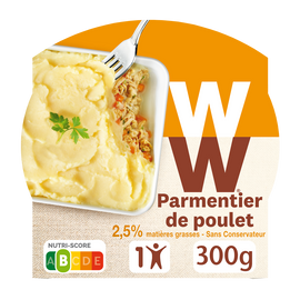 Parmentier de poulet carottes et oignons WW , barquette micro-ondable- 300g