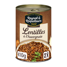 Lentilles cuisinées à l'Auvergnate RAYNAL & ROQUELAURE - boîte 410g