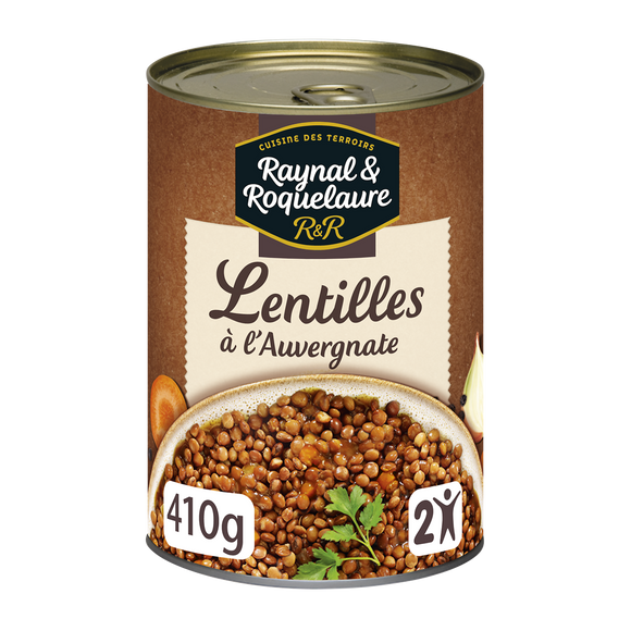 Lentilles cuisinées à l'Auvergnate RAYNAL & ROQUELAURE - boîte 410g