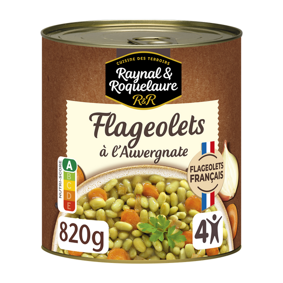 Flageolets cuisinés à l'Auvergnate RAYNAL ET ROQUELAURE - Boîte 820g