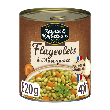 Flageolets cuisinés à l'Auvergnate RAYNAL ET ROQUELAURE - Boîte 820g