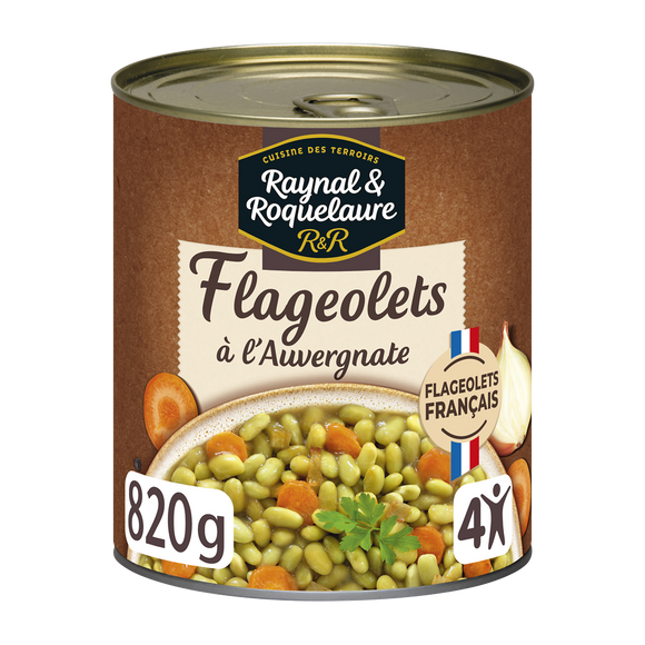 Flageolets cuisinés à l'Auvergnate RAYNAL ET ROQUELAURE - Boîte 820g