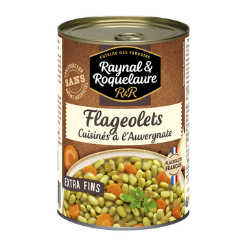 Flageolets cuisinés à l'Auvergnate RAYNAL ET ROQUELAURE - Boîte 410g