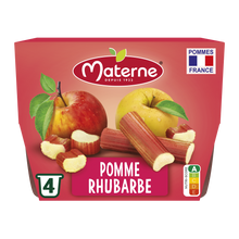 Dessert fruitier Coupelles Pomme Rhubarbe MATERNE, 4x100g