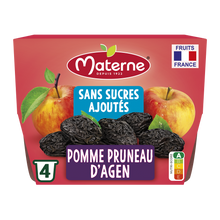 Dessert fruitier Coupelles Sans Sucres Ajoutés Pomme Pruneau MATERNE,4x100g