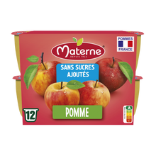 Dessert fruitier Coupelles Sans Sucres Ajoutés Pomme MATERNE, 12x100g