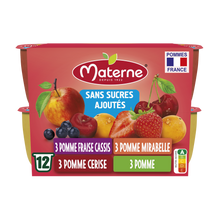 Dessert fruitier Coupelles Sans Sucres Ajoutés Multivariétés Fruits Rouges MATERNE, 12x100g