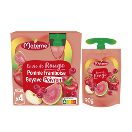 Compote pomme/framboise/goyave/poivron MATERNE 4x90g