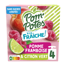 POM'POTES à la fraiche pomme framboise citron, 4x90g, 360g