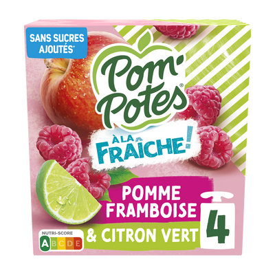 POM'POTES à la fraiche pomme framboise citron, 4x90g, 360g